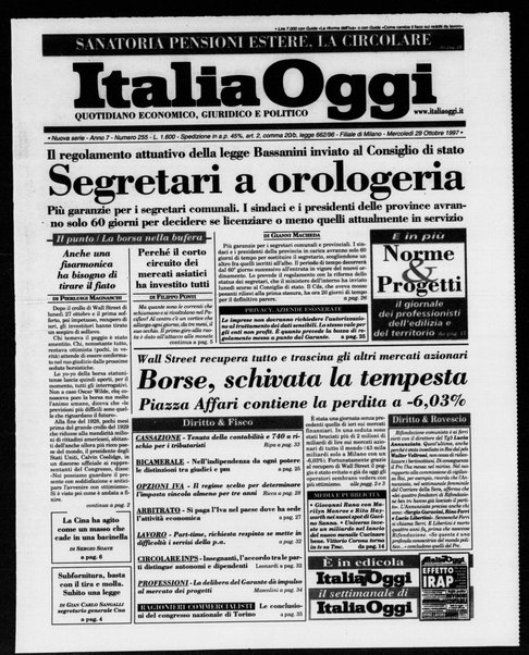 Italia oggi : quotidiano di economia finanza e politica